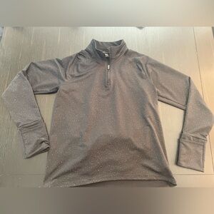 Athleta Black Whistler Cosmos Reflective Stretch LS Top Sz M 1/2 Zip Pullover